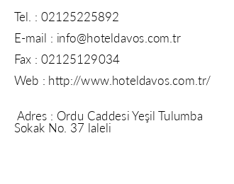 Hotel Davos iletiim bilgileri